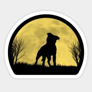 Under the moon staffie Sticker